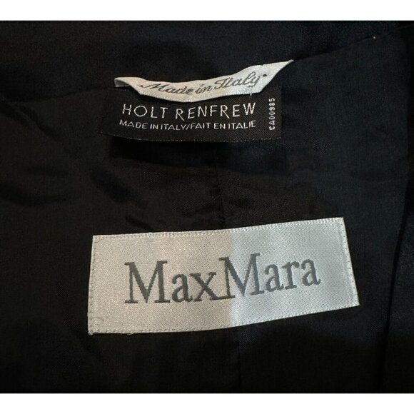 Max Mara Sz 10 Metallic Tweed Ruffle Trim Peplum Blazer Jacket Gold Black ITALY - Picture 3 of 6